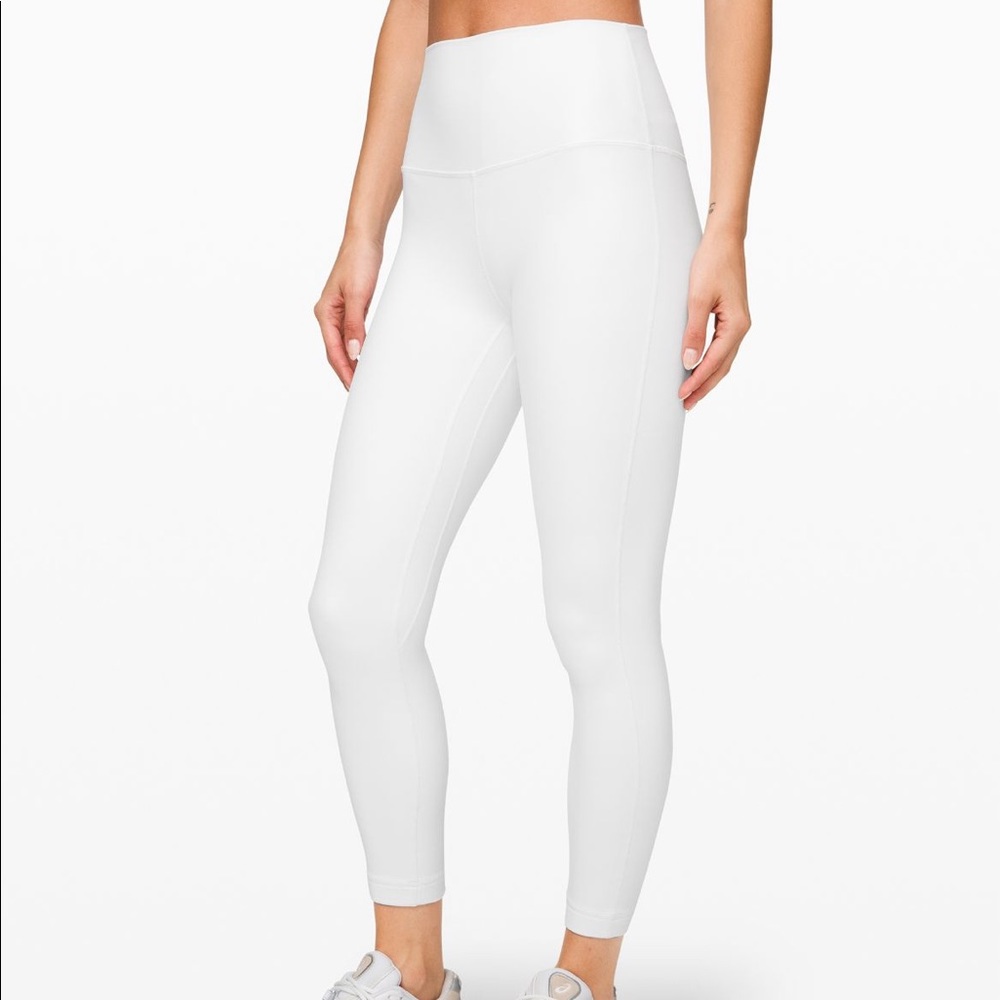 Lululemon White Align Leggings Double Lined 25”
